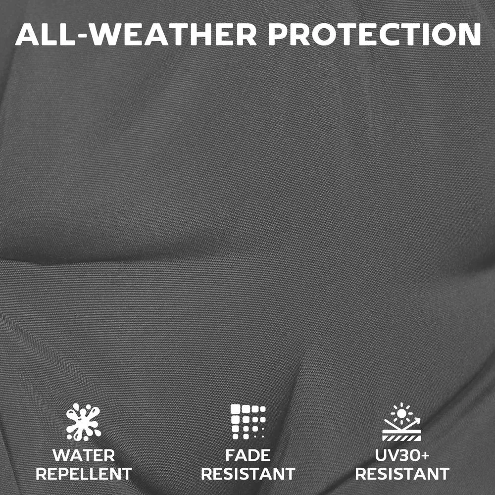 OUTSUNNY 2Pcs Garden Chair Cushions, Waterproof Seat Pads in Dark Grey 5