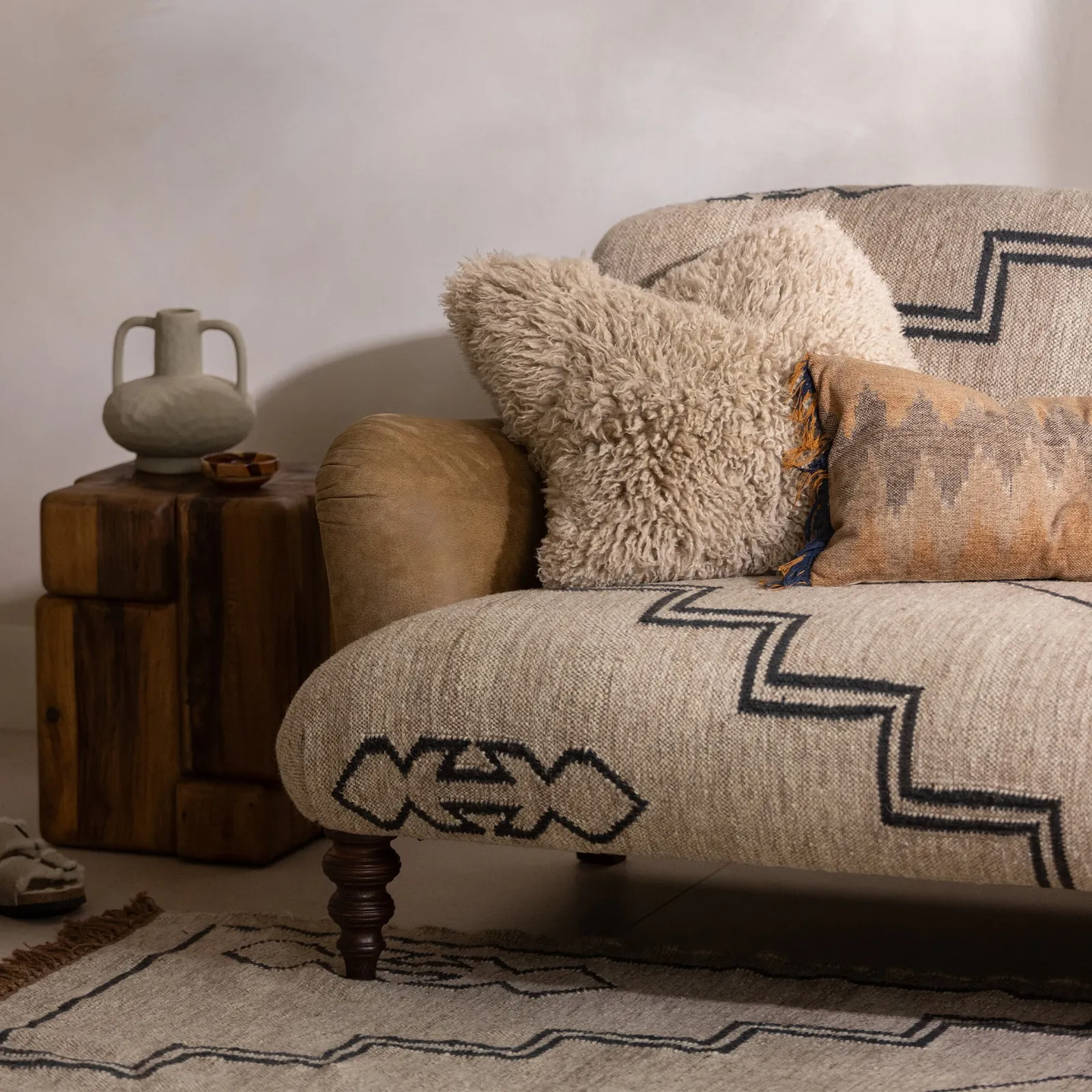 Tetrad Dakota Midi Sofa Cherokee Rug/Comanche Rawhide Fabric | Barker & Stonehouse 3