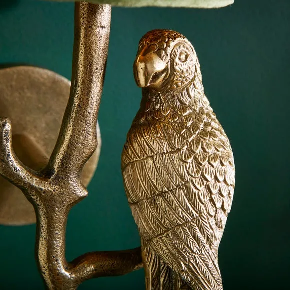 Gold Parrot Plug In Wall Light 2