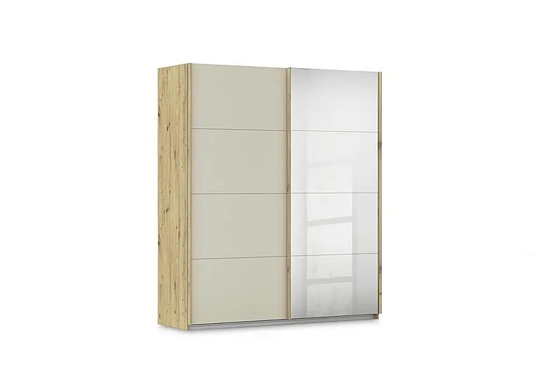 Freja 181cm 2 Door Sliding Decor Wardrobe With Mirror Door