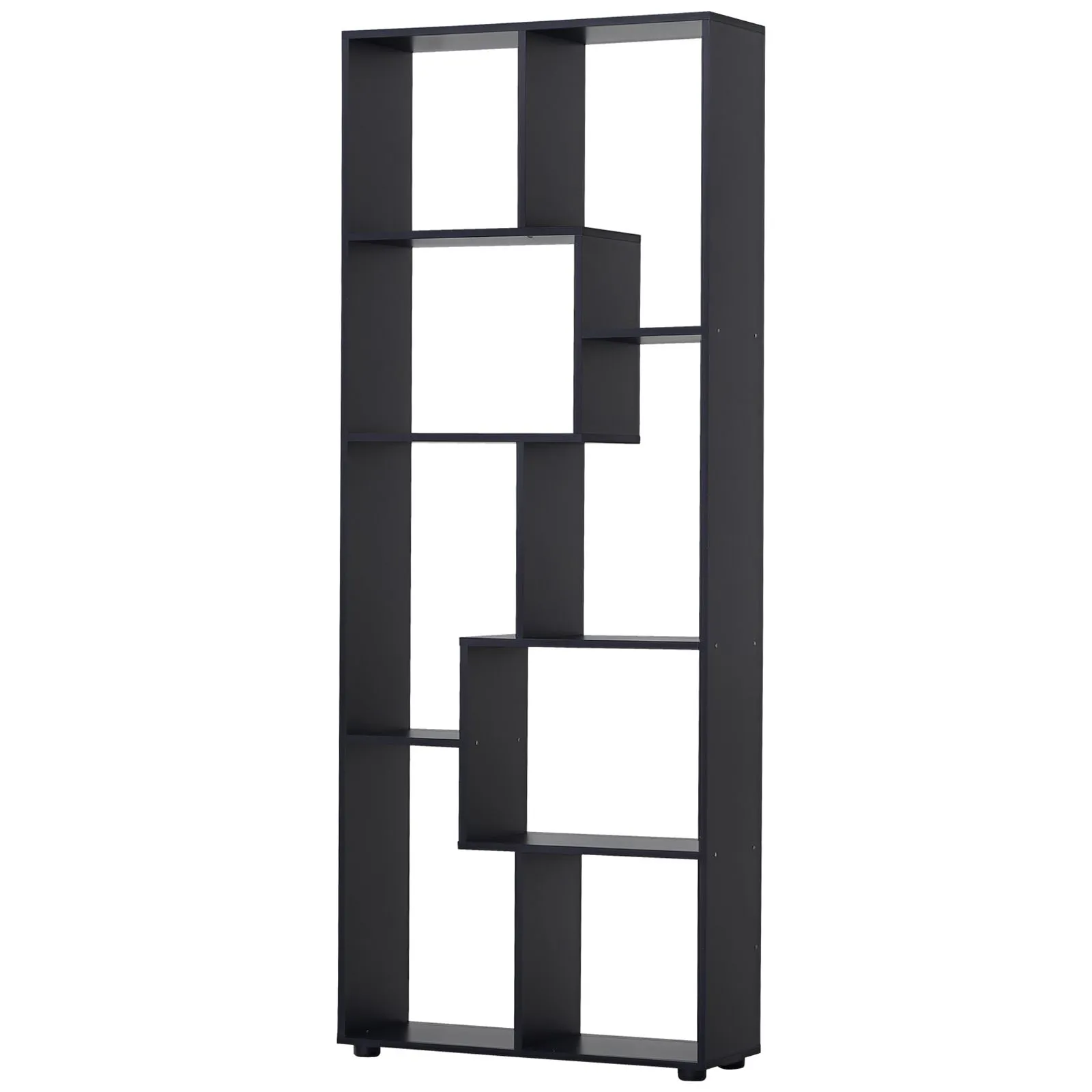 HOMCOM 7-Tier Bookshelf w/ Melamine Surface Foot Pads Anti-Tipping for Home in Black 2