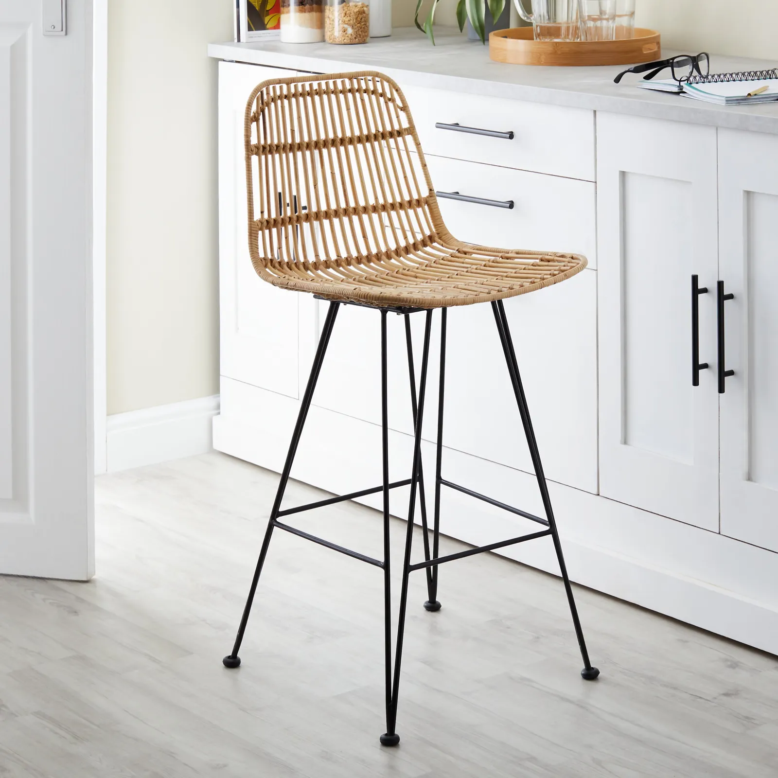 Pax Counter Height Bar Stool, Rattan