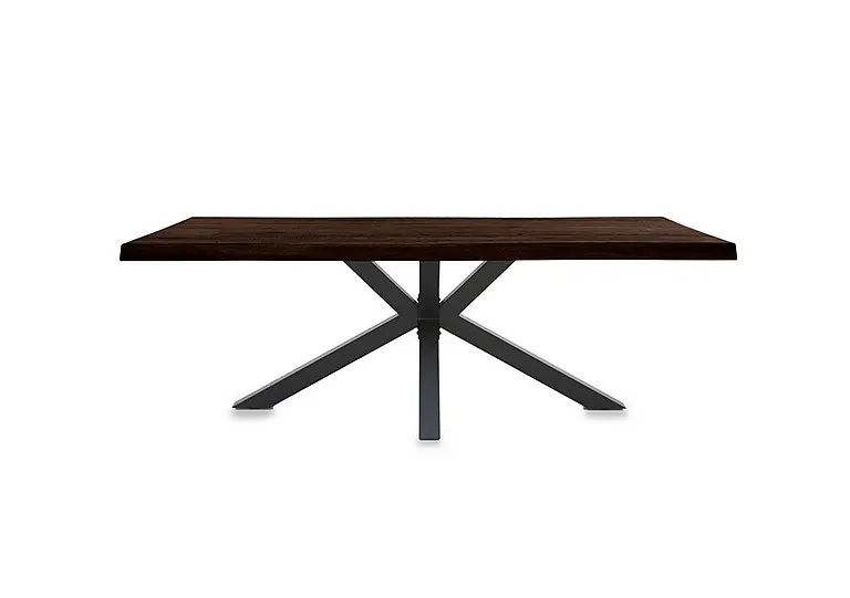 Njord Raw Edge Dining Table with Metal Star Base - 180-cm - Smoked