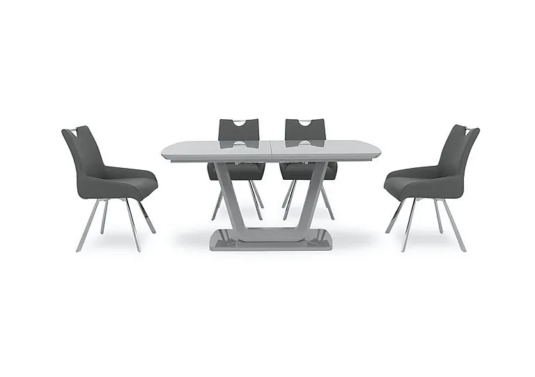 Nadal Extending Dining Table and 4 Swivel Dining Arm Chairs