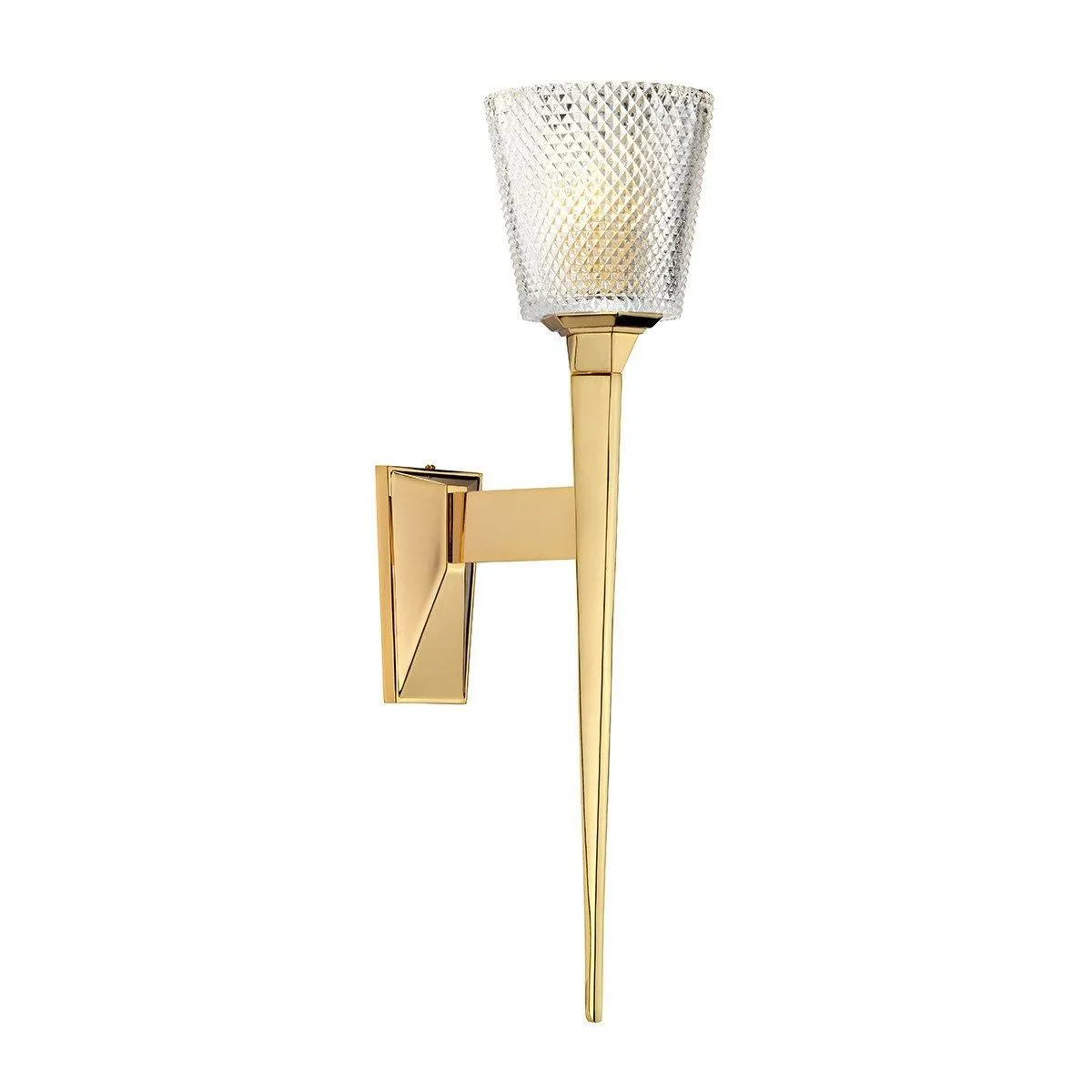 Netlighting Verity 1 Light Wall Light Polished Gold Glass Shade G9