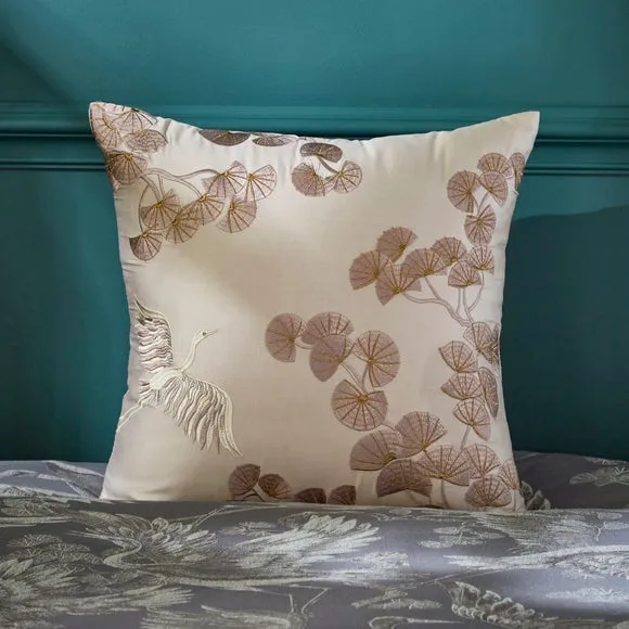 Dorma Gilded Crane Champagne Cushion