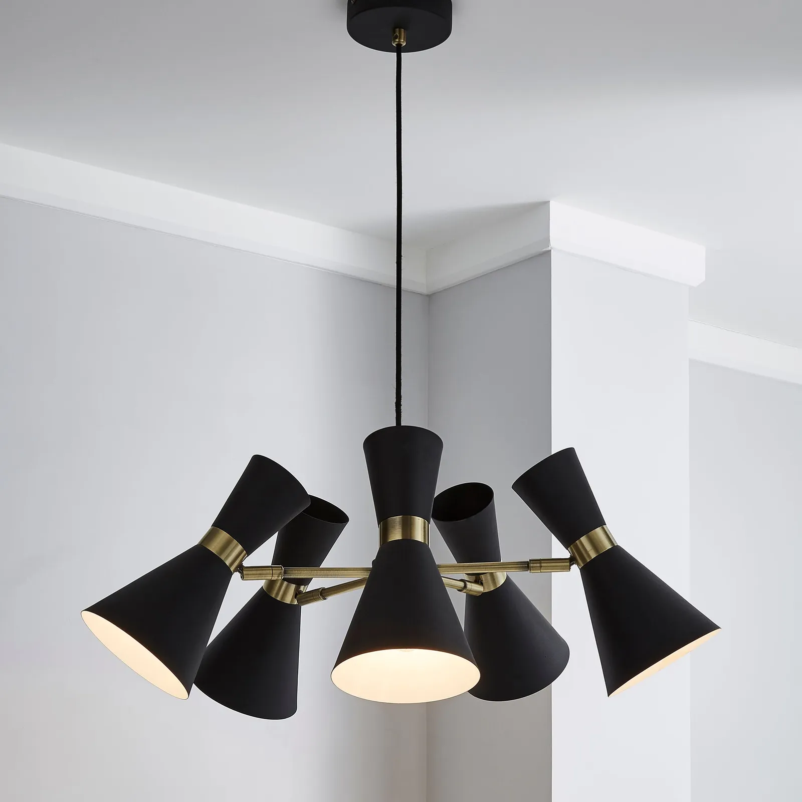 Archie Black 5 Light Ceiling Fitting Black