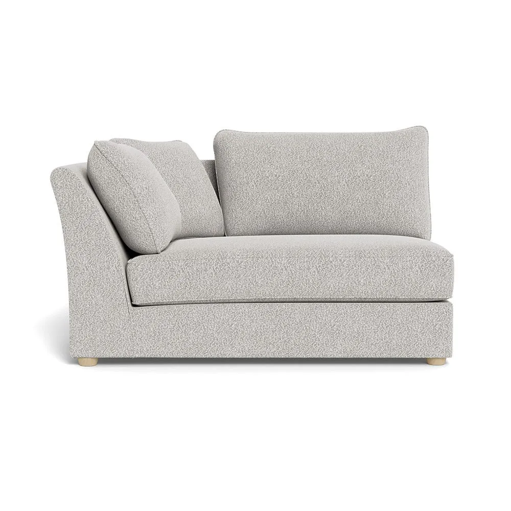 Heal's Tailor Large Curved Left Hand Facing Corner Unit Chunky Boucle Ecru Natural Feet