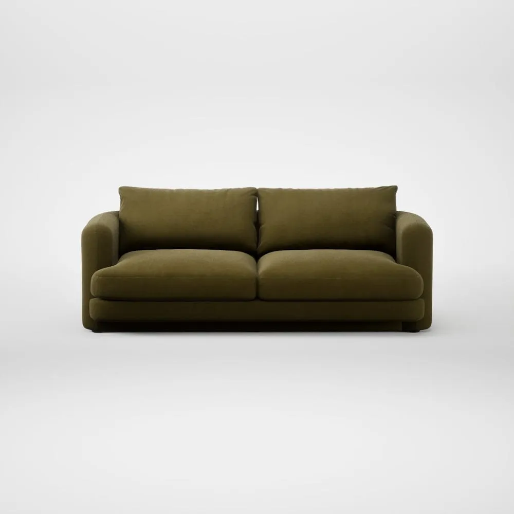 Heal's Rafi 3 Seater Sofa Wool Velvet Olive 2