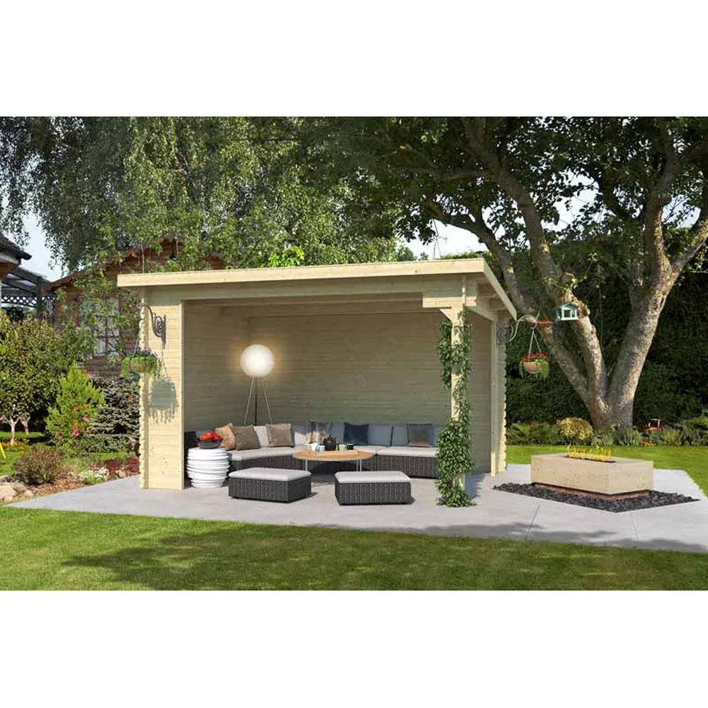 Lasita Maja Ltd Buffalo 380-Log Cabin, Garden Room, Home Office - L420xW324xH250.8 cm in Natural