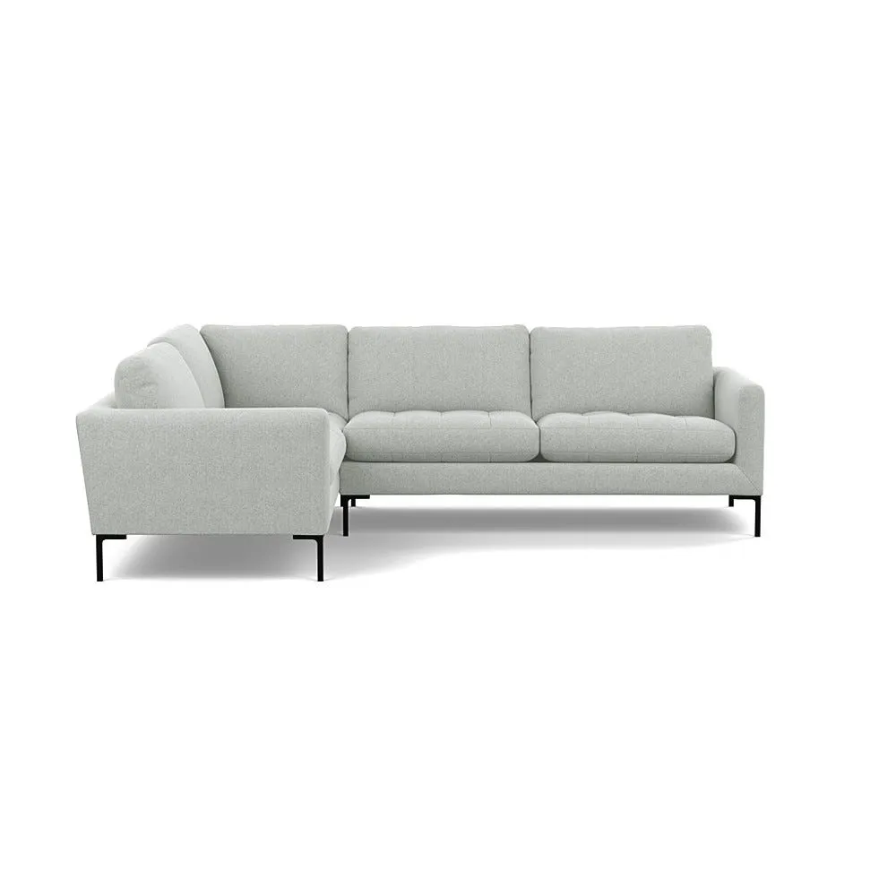Heal's Eton Left Hand Facing Corner Sofa Melton Wool Limestone Black Feet 1