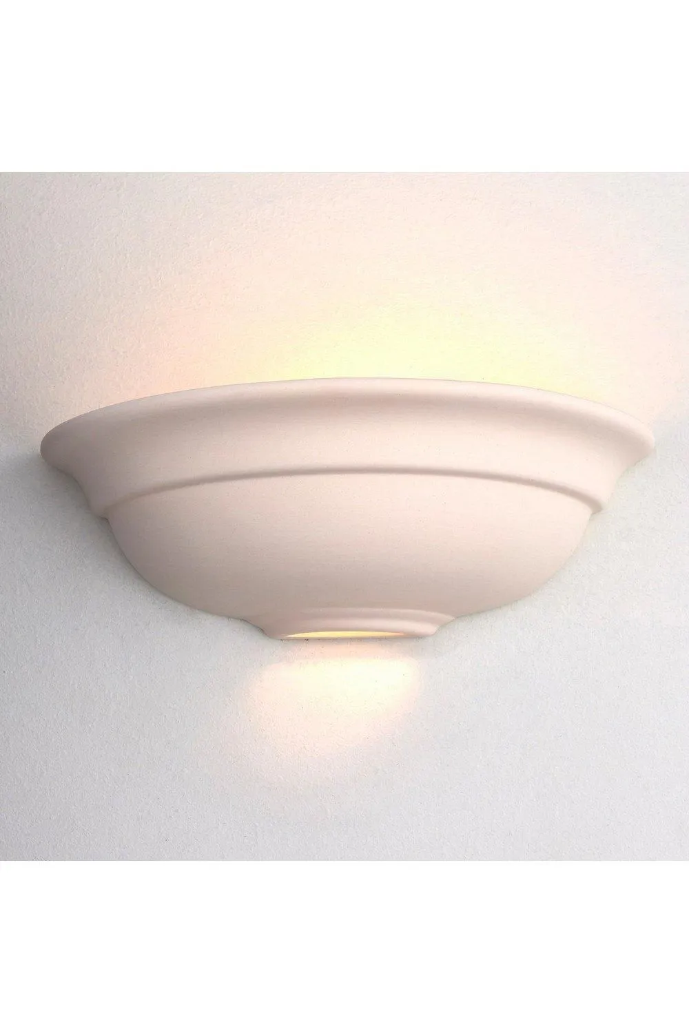 Netlighting Hillside 1 Light Indoor Wall Uplighter Unglazed Ceramic E27 in White 2