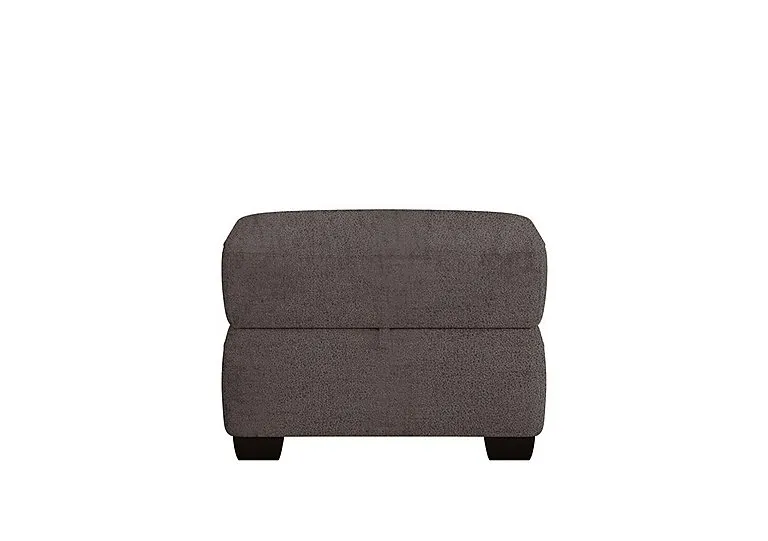 Hollywood Fabric Storage Footstool - Dark Grey