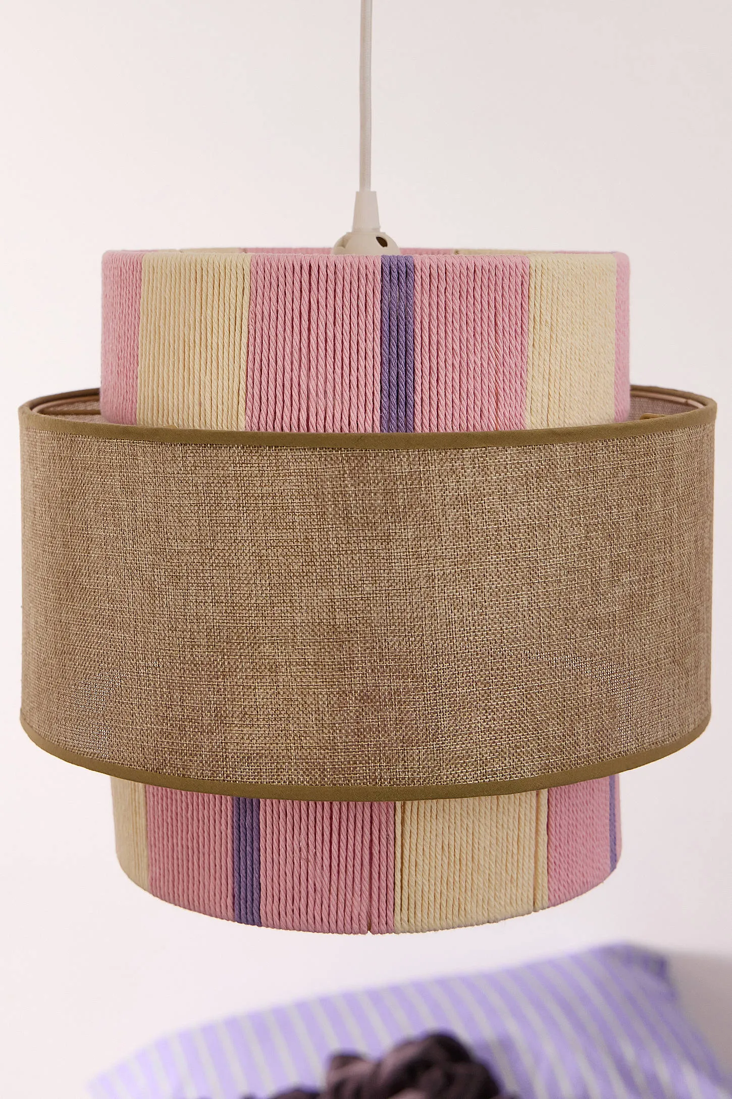 Chunky Striped Lamp Shade - Pink 3