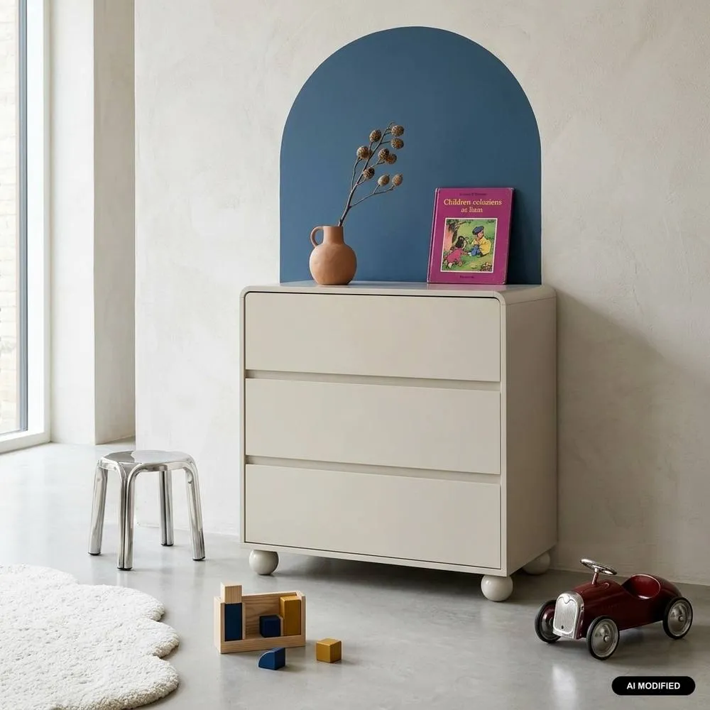 sweeek Children's chest of 3 drawers with lacquered wood decor in Beige
