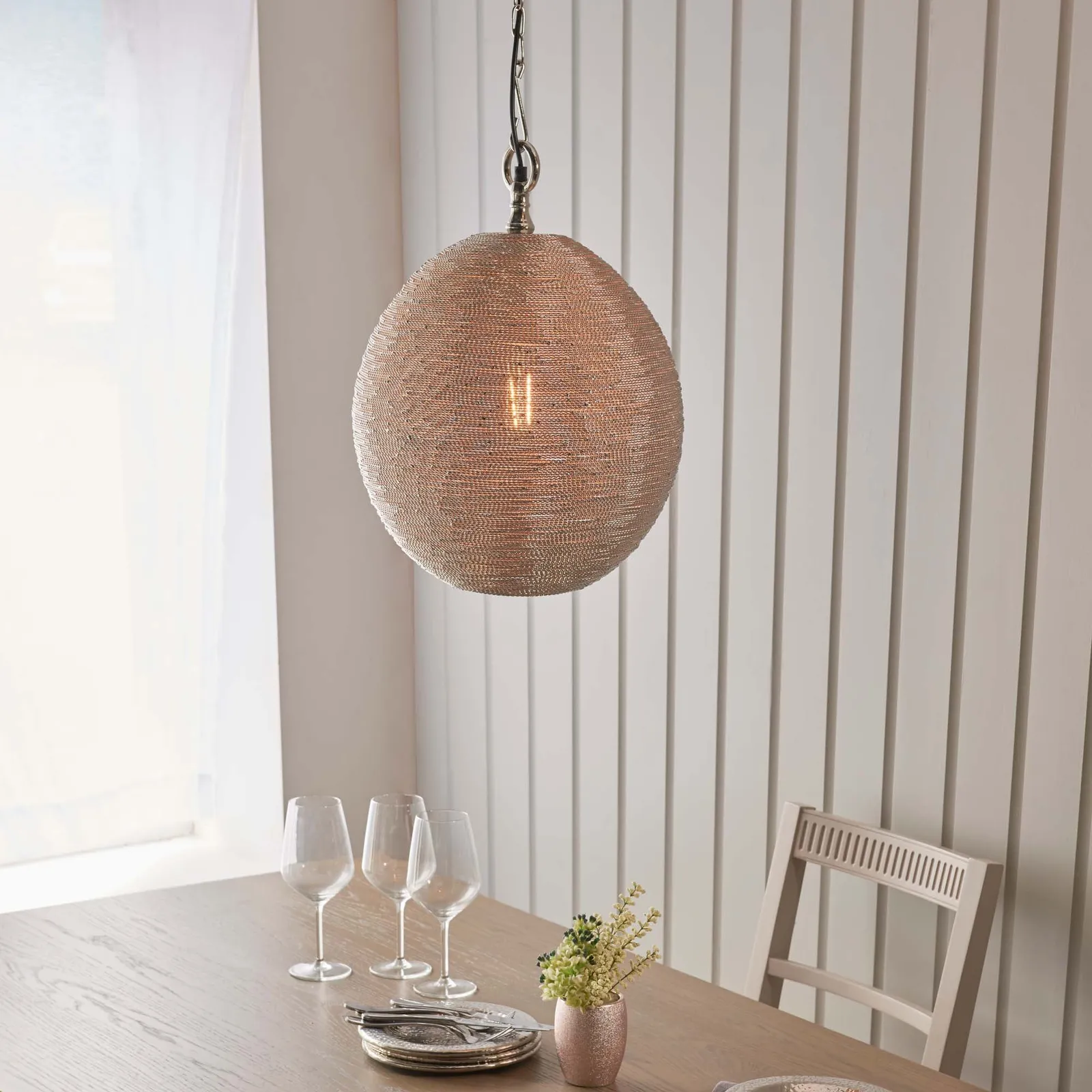 Vogue Saluzzo 1 Light Pendant Ceiling Fitting Nickel