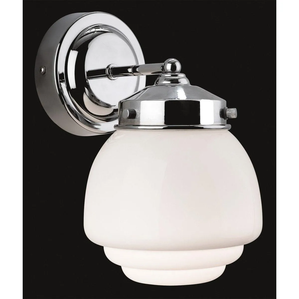 Netlighting Art 1 Light Bathroom Indoor Wall Light Chrome Opal White Glass IP44 E27 in Clear 2