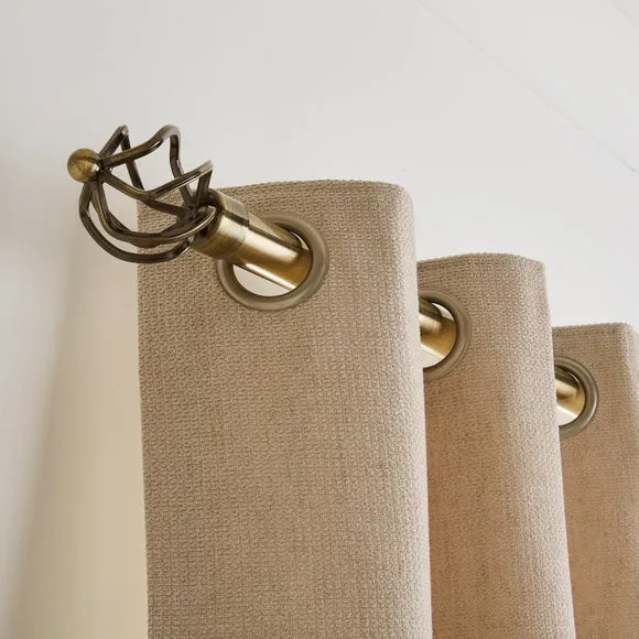 Caged Ball Extendable Metal Eyelet Curtain Pole 4