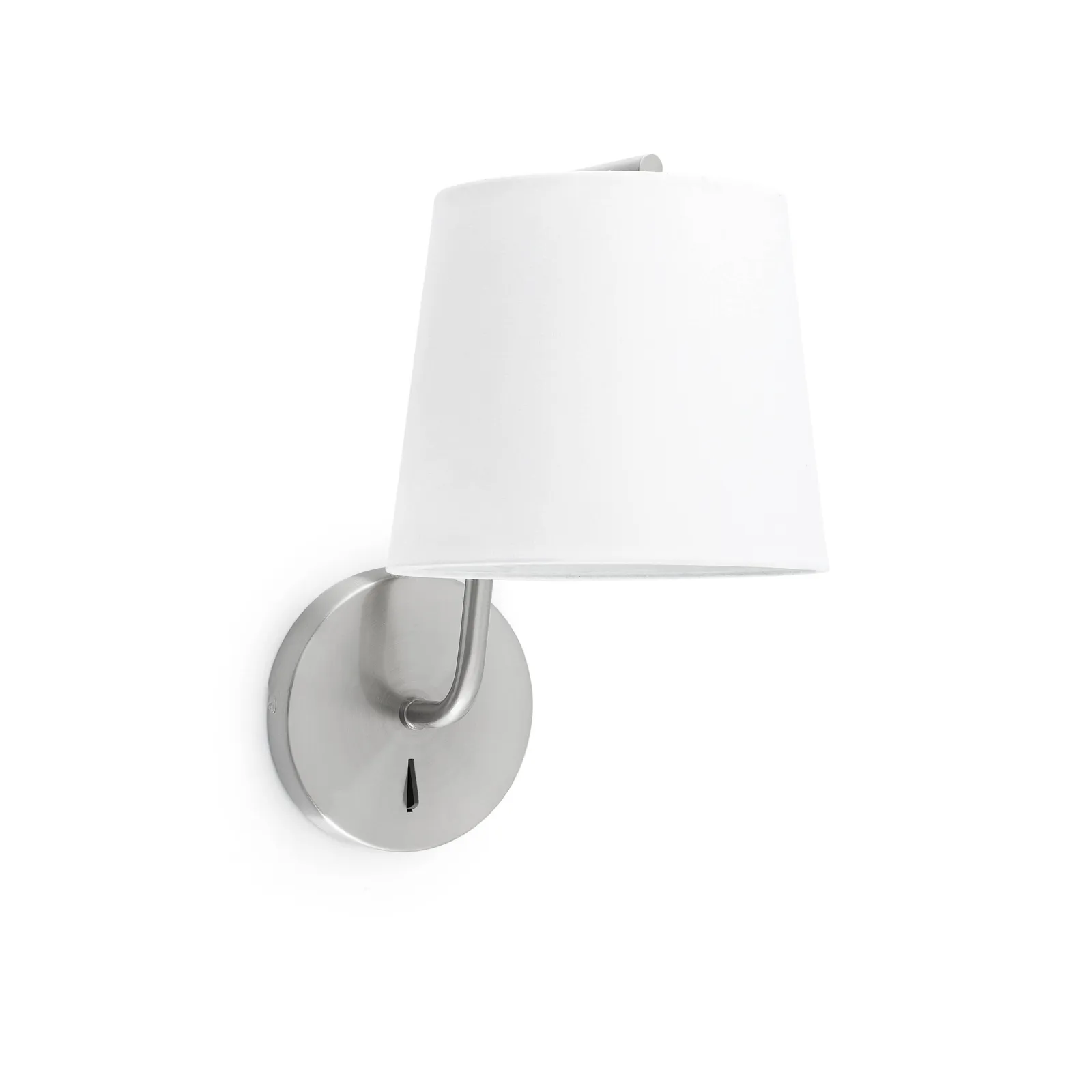 Netlighting Berni 1 Light Indoor Wall Lamp Satin Nickel with White Shade E27