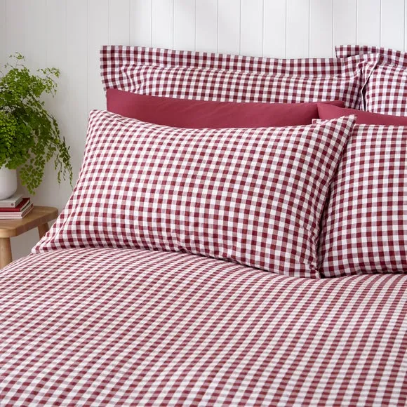 Portloe Gingham Woven 100% Cotton Continental Pillowcase 2
