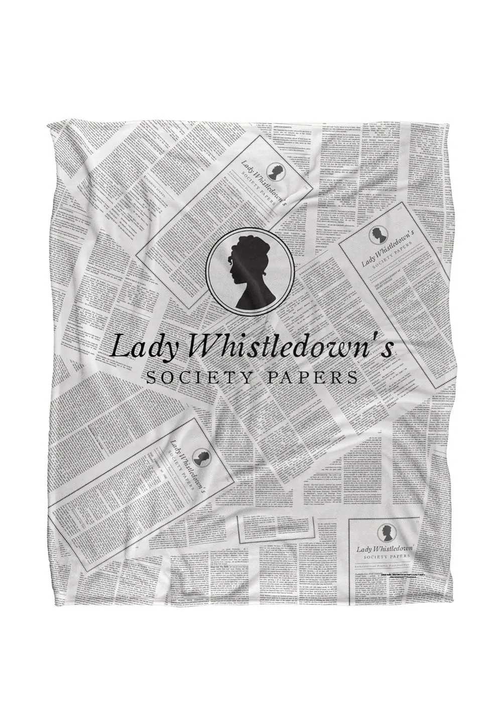 Bridgerton By Catherine Lansfield Bridgerton Lady Whistledown Newsprint Silky Touch Super Soft Throw Blanket 152 X 127 cm in White