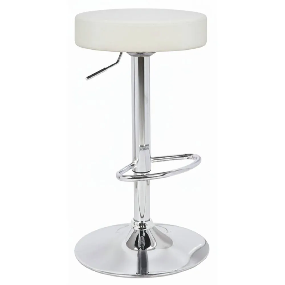 netfurniture Envy White Kitchen Swivel Bar Stool No Back Height Adjustable