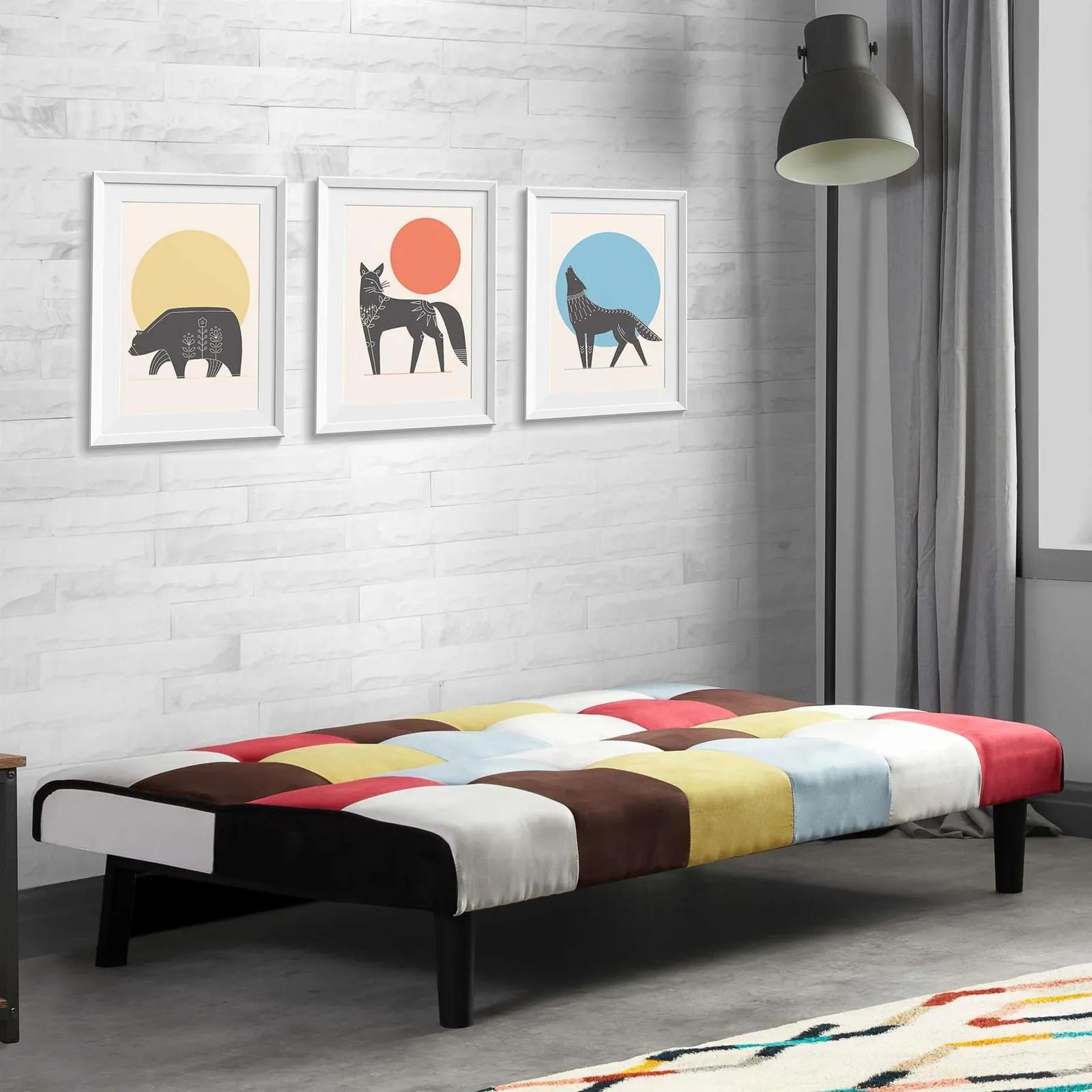 Birlea Velvet Sofa Bed Aurora 3 Seater Settee Modern Fabric 2
