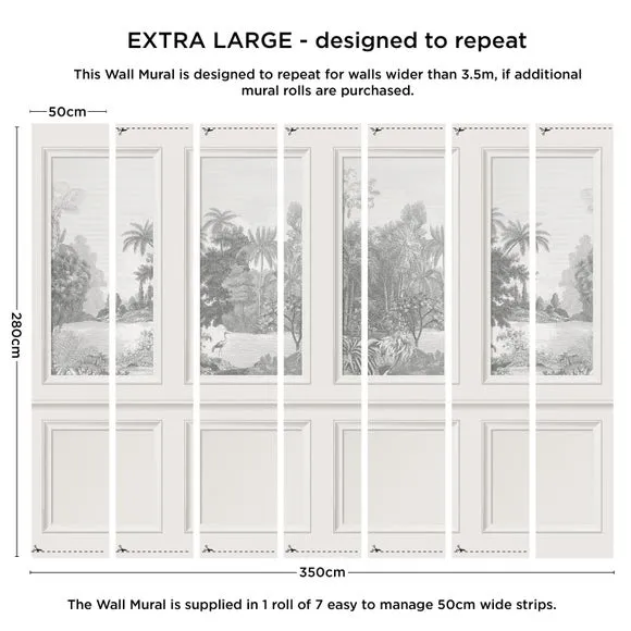 Vintage Tropical Panelled Wall Mural 4