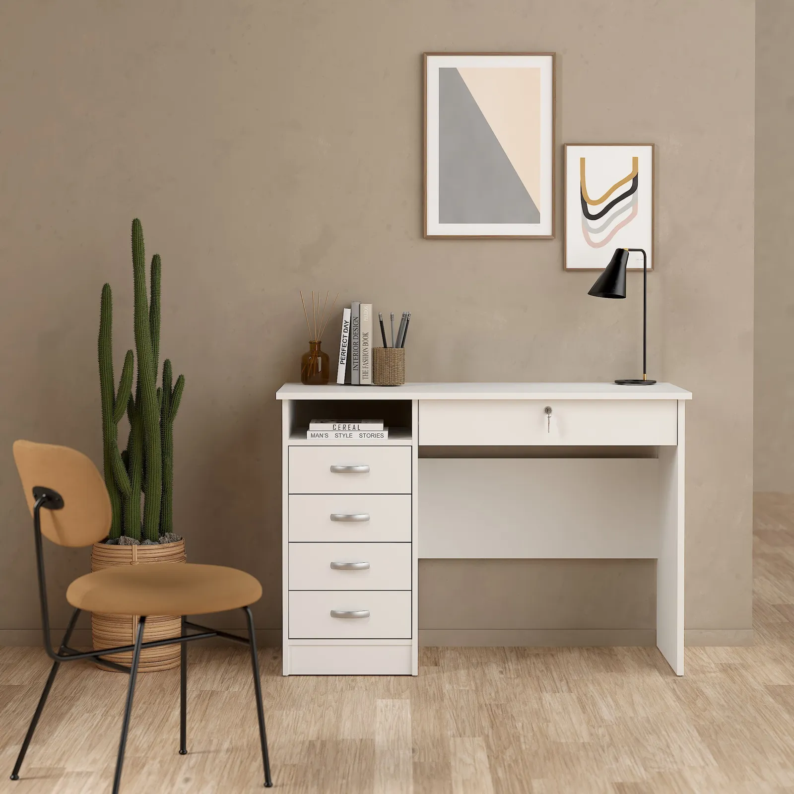 Furniture To Go Function Plus Desk 5 Drawers in White 6