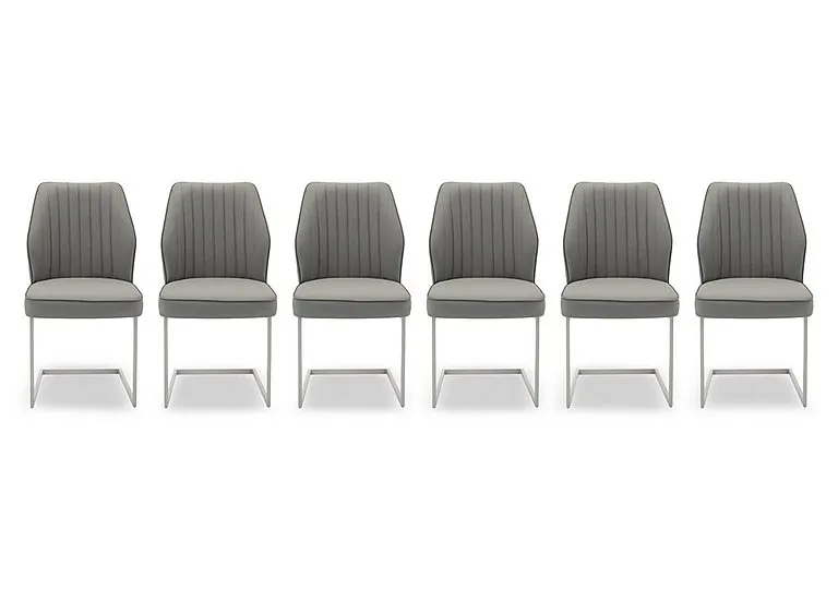 Fumo Set of 6 Faux Leather Cantilever Dining Chairs