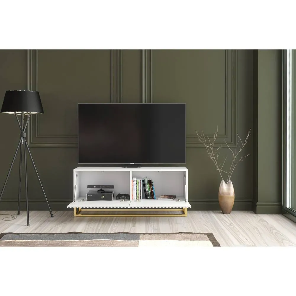 Creative Furniture Ripple TV Unit 100cm - White with Fluted Doors 4