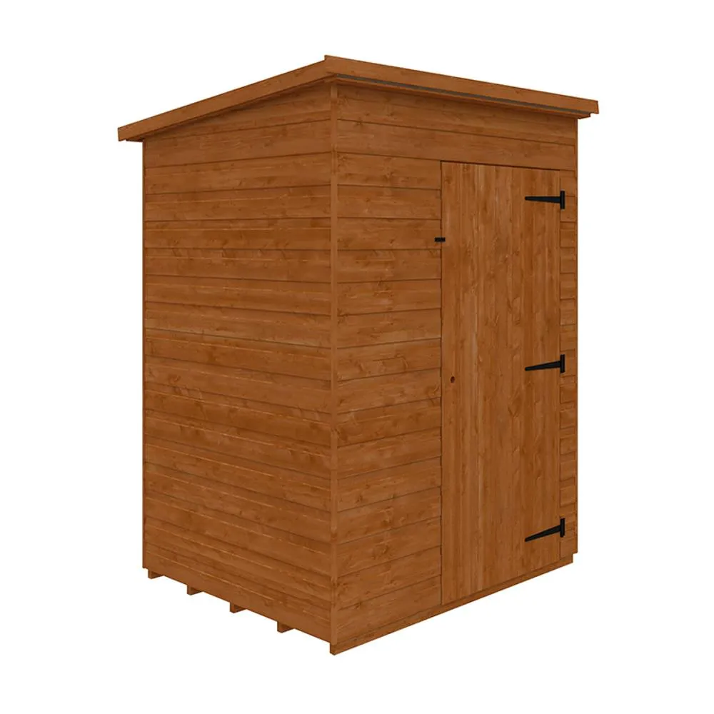 Buttercup Farm 5 x 4 Feet Super Pent 12mm Shed - Solid Wood/Softwood/Pine in Burnt Orange
