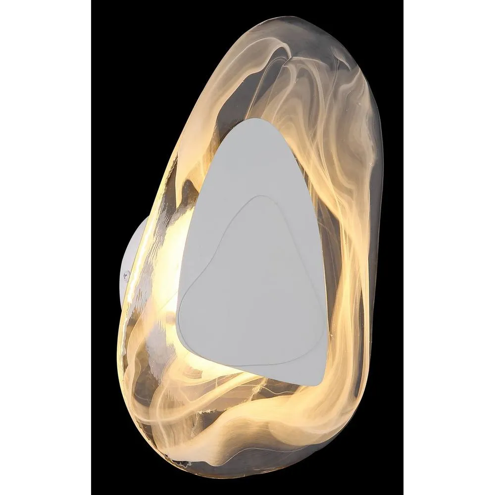 Netlighting Dorsey Integrated LED Wall Lamp White Matt Clear Glass Shade LED 3000K 3