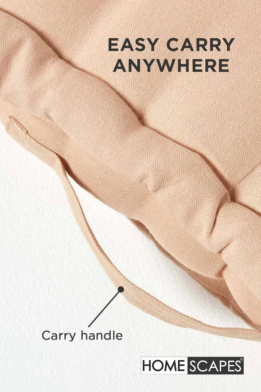 Homescapes Plain Cotton Floor Cushion in Natural 5