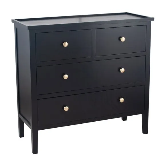 Pacific Chelmsford 4 Drawer Chest, Black Painted Pine 3