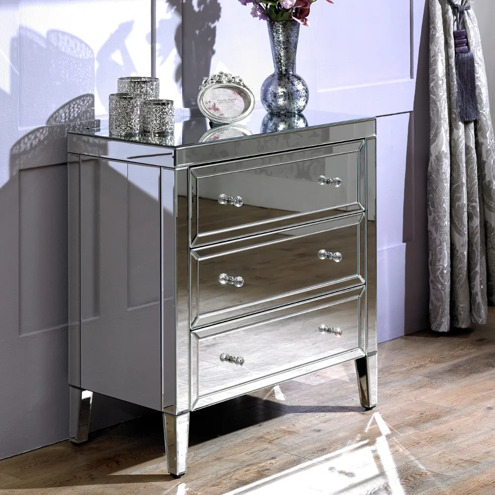 Valencia Mirrored 3 Drawer Chest