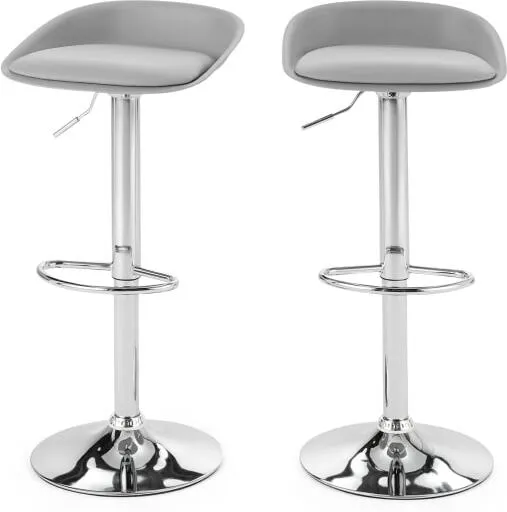 Set of 2 Kudo Adjustable Barstools, Grey