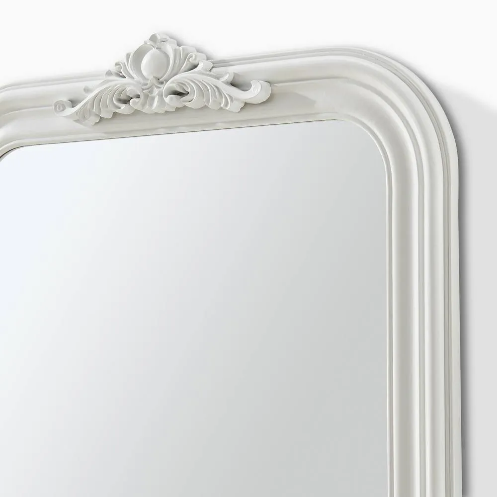 FurnitureboxUK Francis White Wood Large 110x74cm Overmantle Arch Mirror 6