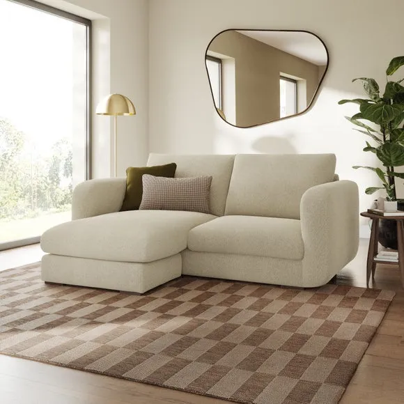 Luca Tonal Boucle Reversible Corner Chaise Sofa 1