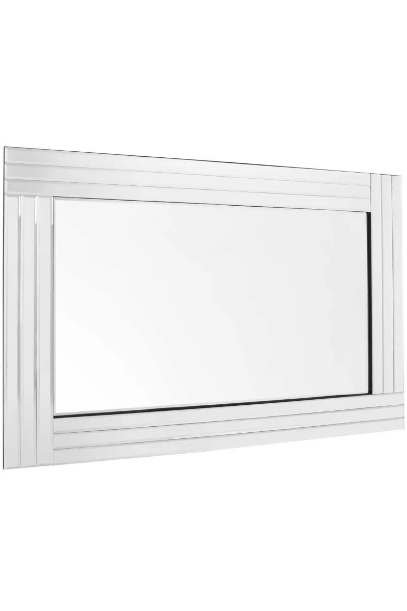 MirrorOutlet Oakley All Glass Triple Edge Bevelled Large Dress Mirror 120 x 80 CM in Silver 4
