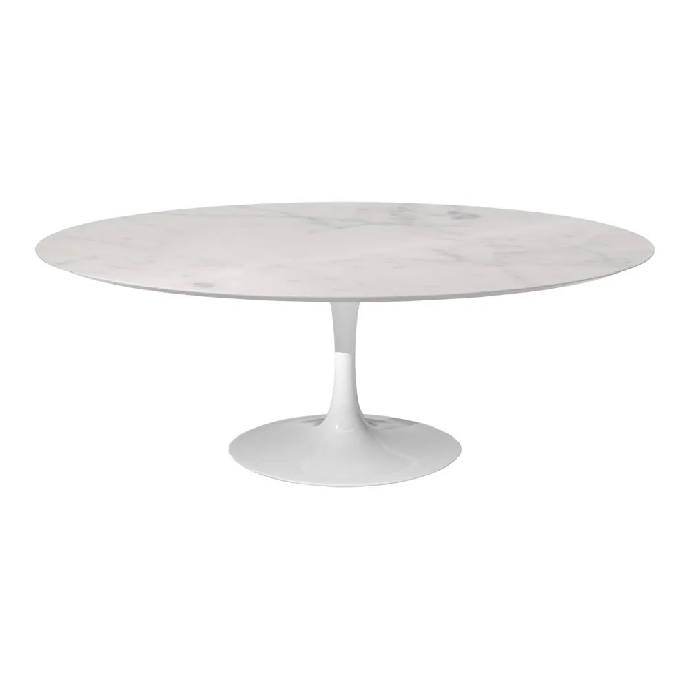 Knoll Saarinen Dining Table with White Base in Statuarietto 198cm 3