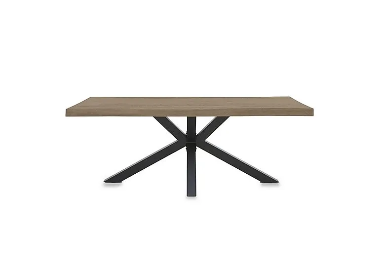 Njord Raw Edge Compact Dining Table with Metal Star Base - 140-cm - Vintage Grey
