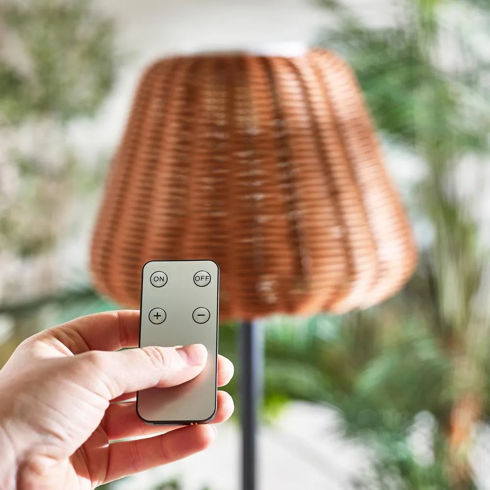 FurnitureboxUK Sundara Rattan Solar Outdoor Floor Light in Black 4