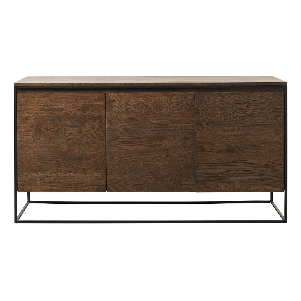 Anaheim 3 Section Sideboard, Smoked Oak