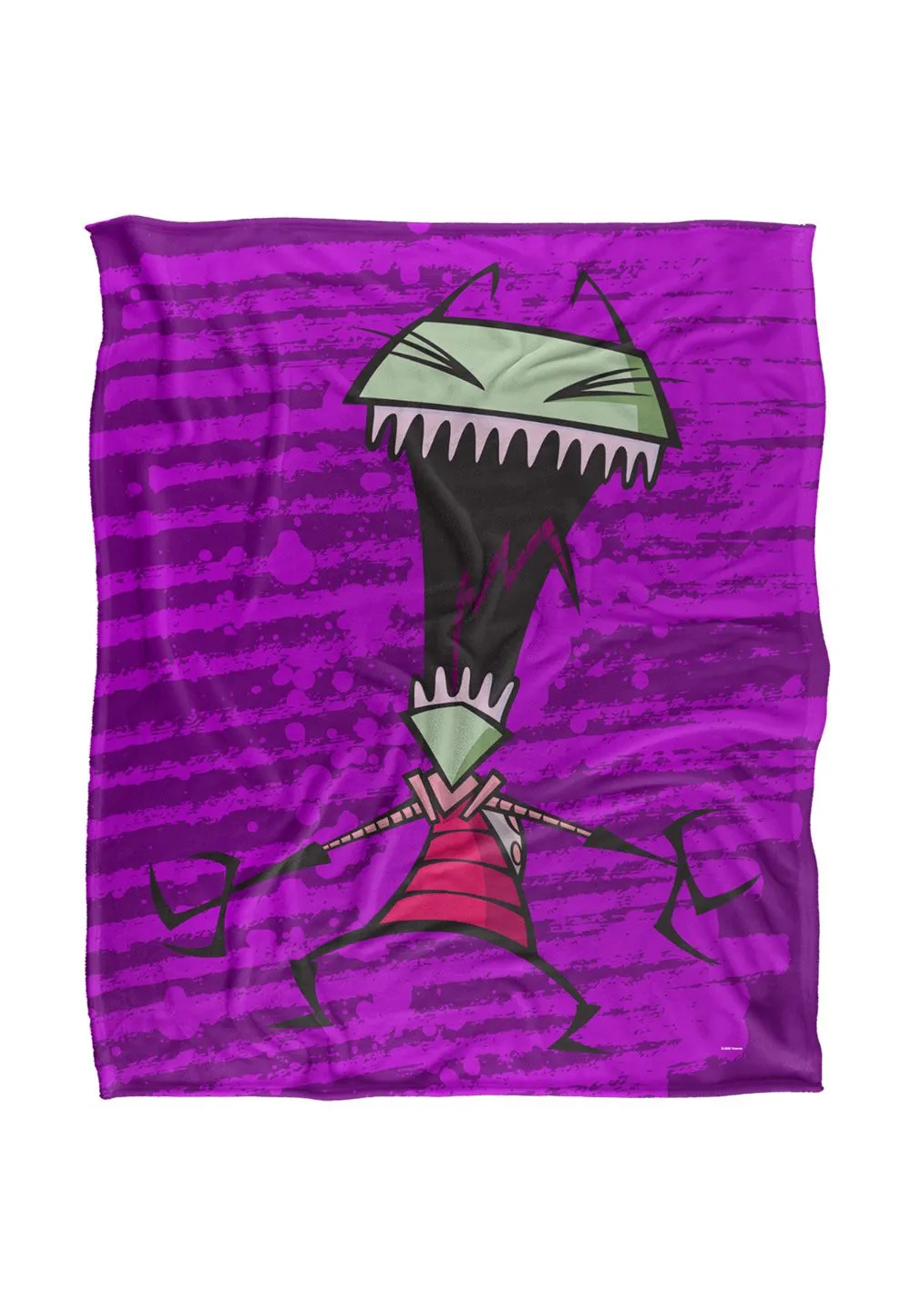 Nickelodeon Invader Zim Scream Silky Touch Super Soft Throw Blanket 152 X 127 cm in White