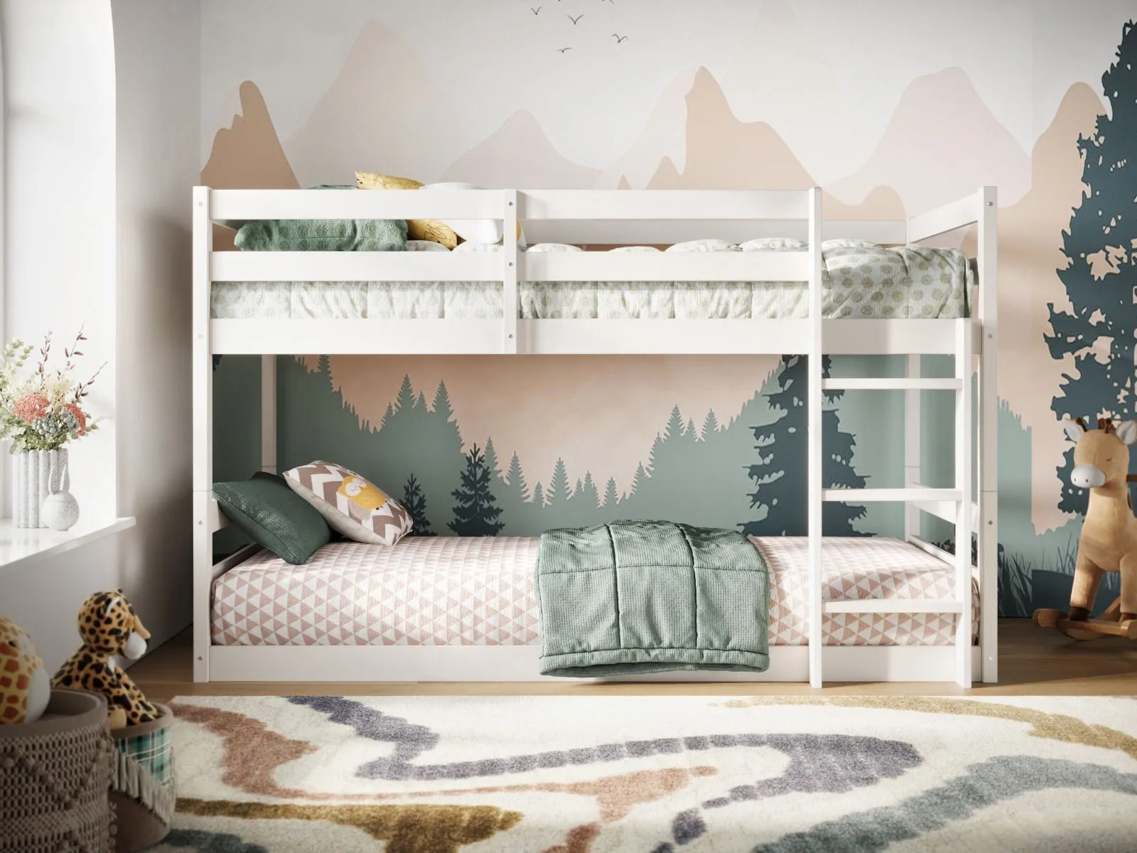 Flair Shasha Low Bunk Bed in White 2