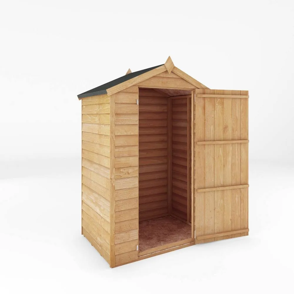 Mercia 3 x 4 Feet Overlap Apex Windowless Shed - L85.9 x W131.3 x H185.6 cm in Brown 3