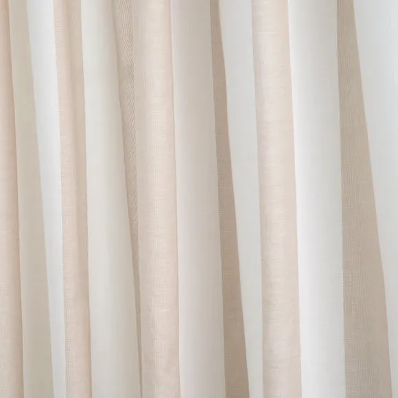 Maisie Woven Stripe 100% Cotton Unlined Slot Top Curtains 3
