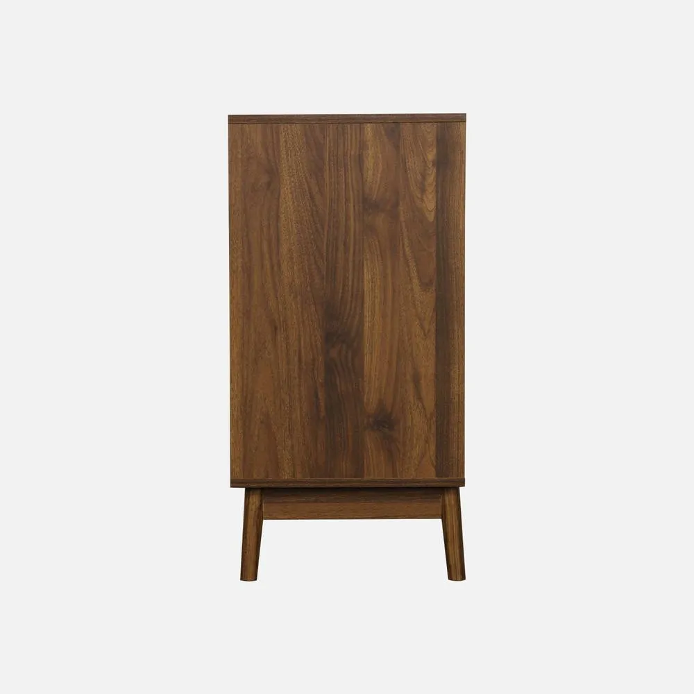 sweeek 3-drawer Chest With Grooved Wooden Detail in Dark Brown 3