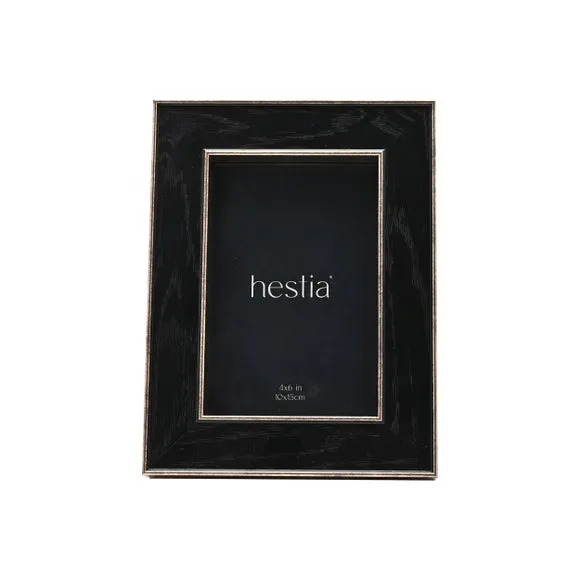 Hestia Black Box Photo Frame With Gold Edge 2